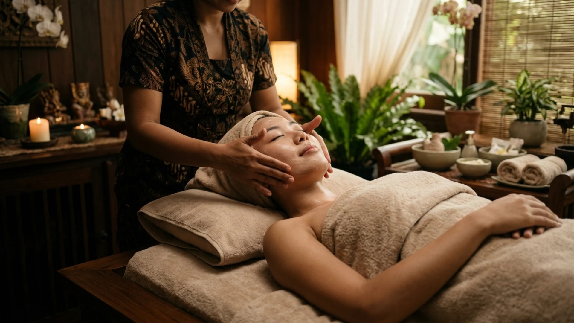 Totok wajah aura dan facial organik dengan bahan botanikal